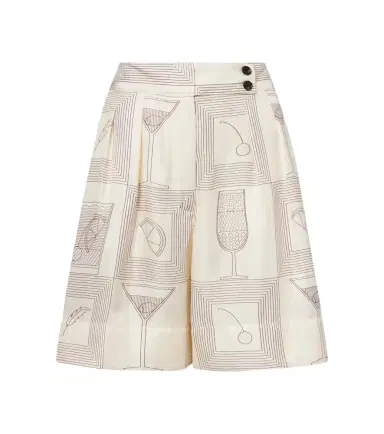 Loro Piana Dorin printed silk twill Bermuda shorts | Thumbnail 1 Loro Piana Dorin printed silk twill Bermuda shorts | Thumbnail 1