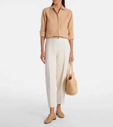 Loro Piana Bob linen crêpe tapered pants | Thumbnail 2 Loro Piana Bob linen crêpe tapered pants | Thumbnail 2
