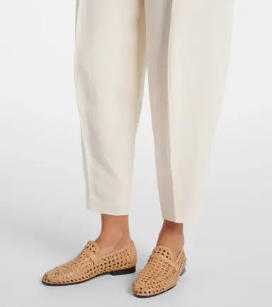 Loro Piana Bob linen crêpe tapered pants | Thumbnail 4 Loro Piana Bob linen crêpe tapered pants | Thumbnail 4