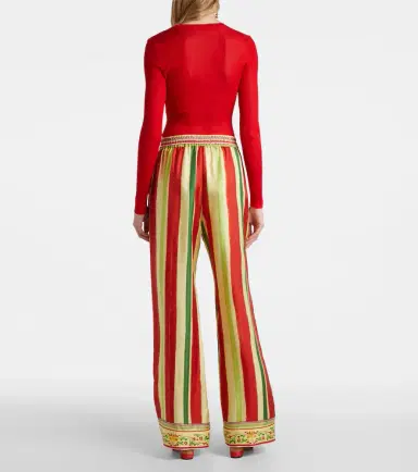 Dolce & Gabbana High-rise striped silk palazzo pants | Thumbnail 4 Dolce & Gabbana High-rise striped silk palazzo pants | Thumbnail 4