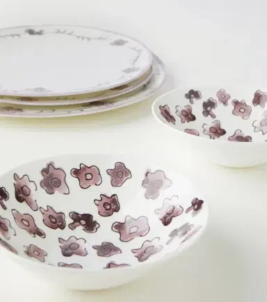 SERAX Dark Viola Anemone Milk starter plate and bowl set by Marni | Thumbnail 2 SERAX Dark Viola Anemone Milk starter plate and bowl set by Marni | Thumbnail 2