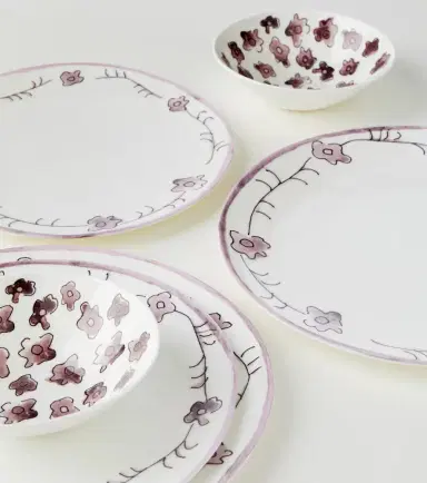 SERAX Dark Viola Anemone Milk starter plate and bowl set by Marni | Thumbnail 5 SERAX Dark Viola Anemone Milk starter plate and bowl set by Marni | Thumbnail 5