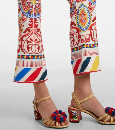 Dolce & Gabbana Cropped printed silk-blend flared pants | Thumbnail 2 Dolce & Gabbana Cropped printed silk-blend flared pants | Thumbnail 2