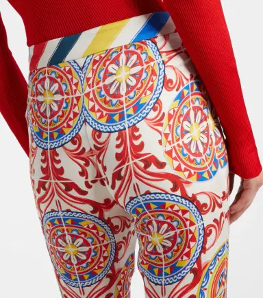 Dolce & Gabbana Cropped printed silk-blend flared pants | Thumbnail 3 Dolce & Gabbana Cropped printed silk-blend flared pants | Thumbnail 3