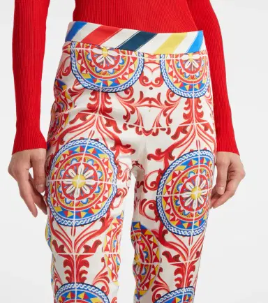 Dolce & Gabbana Cropped printed silk-blend flared pants | Thumbnail 4 Dolce & Gabbana Cropped printed silk-blend flared pants | Thumbnail 4