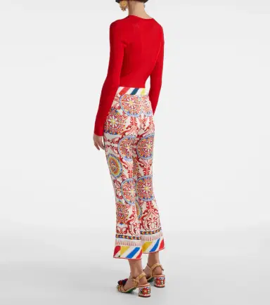 Dolce & Gabbana Cropped printed silk-blend flared pants | Thumbnail 5 Dolce & Gabbana Cropped printed silk-blend flared pants | Thumbnail 5