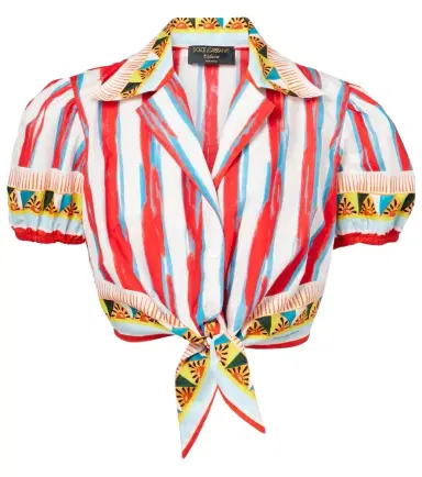 Dolce & Gabbana Cropped striped cotton shirt | Thumbnail 1 Dolce & Gabbana Cropped striped cotton shirt | Thumbnail 1