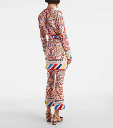 Dolce & Gabbana Belted printed silk top | Thumbnail 3 Dolce & Gabbana Belted printed silk top | Thumbnail 3