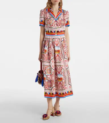 Dolce & Gabbana Printed silk midi dress | Thumbnail 3 Dolce & Gabbana Printed silk midi dress | Thumbnail 3