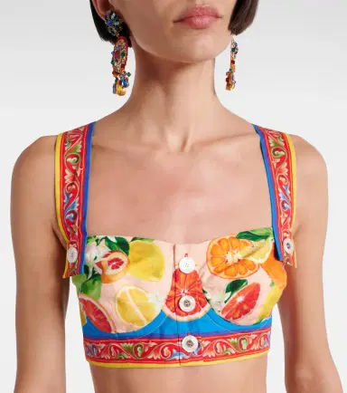 Dolce & Gabbana Taormina printed cotton bra top | Thumbnail 3 Dolce & Gabbana Taormina printed cotton bra top | Thumbnail 3