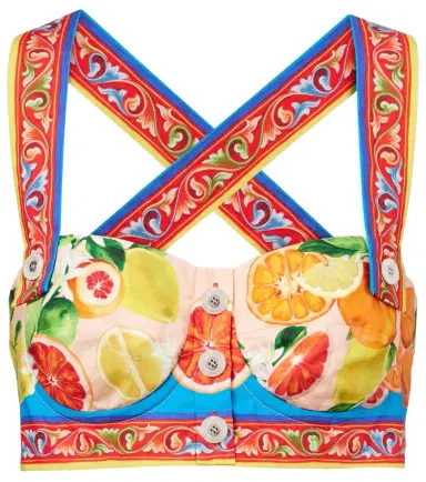 Dolce & Gabbana Taormina printed cotton bra top | Thumbnail 1 Dolce & Gabbana Taormina printed cotton bra top | Thumbnail 1
