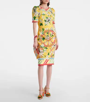 Dolce & Gabbana Printed cotton-blend midi dress | Thumbnail 2 Dolce & Gabbana Printed cotton-blend midi dress | Thumbnail 2