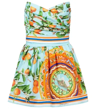Dolce & Gabbana Taormina printed cotton bustier dress | Thumbnail 1 Dolce & Gabbana Taormina printed cotton bustier dress | Thumbnail 1