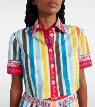 Dolce & Gabbana Striped cropped cotton top | Thumbnail 3 Dolce & Gabbana Striped cropped cotton top | Thumbnail 3