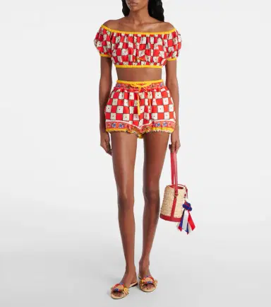 Dolce & Gabbana Patterned cotton crop top | Thumbnail 3 Dolce & Gabbana Patterned cotton crop top | Thumbnail 3