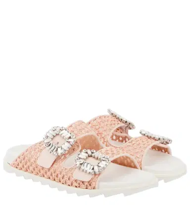 Roger Vivier Slidy Viv crystal-embellished sandals | Thumbnail 1 Roger Vivier Slidy Viv crystal-embellished sandals | Thumbnail 1