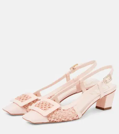 Roger Vivier Belle Vivier 45 crochet slingback pumps | Thumbnail 2 Roger Vivier Belle Vivier 45 crochet slingback pumps | Thumbnail 2