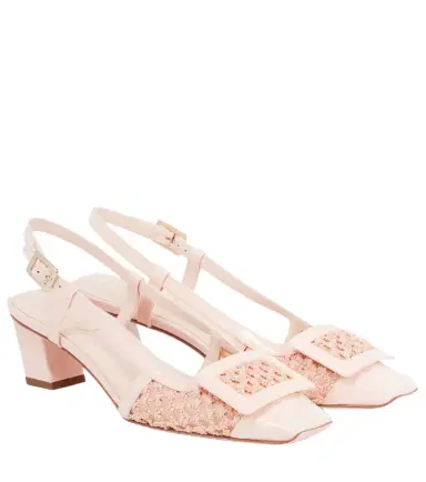 Roger Vivier Belle Vivier 45 crochet slingback pumps | Thumbnail 1 Roger Vivier Belle Vivier 45 crochet slingback pumps | Thumbnail 1