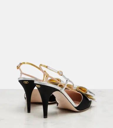 Valentino Garavani Bowow 85 moiré slingback pumps | Thumbnail 2 Valentino Garavani Bowow 85 moiré slingback pumps | Thumbnail 2