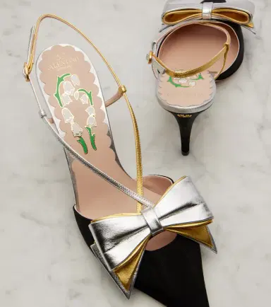 Valentino Garavani Bowow 85 moiré slingback pumps | Thumbnail 3 Valentino Garavani Bowow 85 moiré slingback pumps | Thumbnail 3