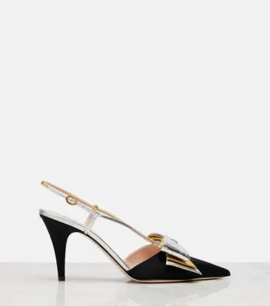 Valentino Garavani Bowow 85 moiré slingback pumps | Thumbnail 4 Valentino Garavani Bowow 85 moiré slingback pumps | Thumbnail 4