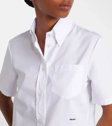 Prada Logo cotton poplin shirt | Thumbnail 4 Prada Logo cotton poplin shirt | Thumbnail 4