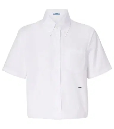 Prada Logo cotton poplin shirt | Thumbnail 1 Prada Logo cotton poplin shirt | Thumbnail 1