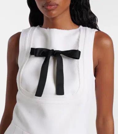 Prada Bow-detail virgin wool minidress | Thumbnail 2 Prada Bow-detail virgin wool minidress | Thumbnail 2