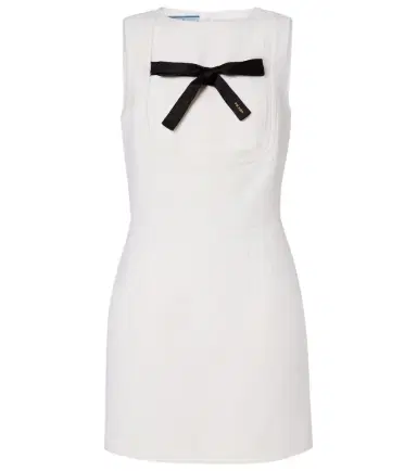 Prada Bow-detail virgin wool minidress | Thumbnail 1 Prada Bow-detail virgin wool minidress | Thumbnail 1