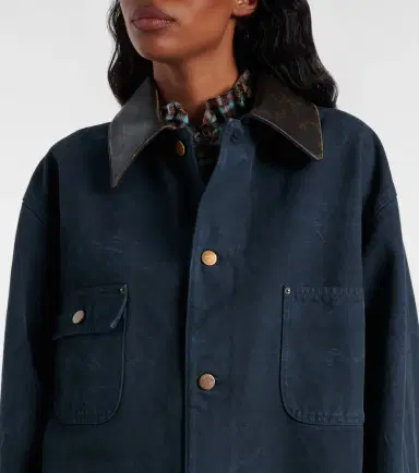 Prada Oversized cotton leather-trimmed jacket | Thumbnail 5 Prada Oversized cotton leather-trimmed jacket | Thumbnail 5