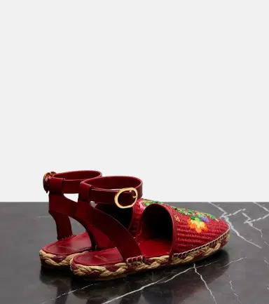Valentino Garavani Bribri raffia and leather espadrilles | Thumbnail 3 Valentino Garavani Bribri raffia and leather espadrilles | Thumbnail 3
