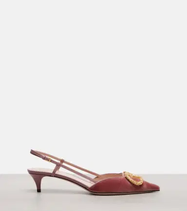 Valentino Garavani VLogo 40 velvet slingback pumps | Thumbnail 3 Valentino Garavani VLogo 40 velvet slingback pumps | Thumbnail 3