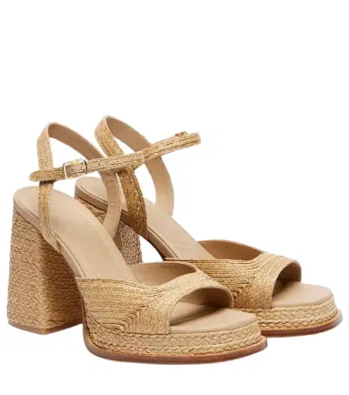 Souliers Martinez Gracia 95 raffia platform sandals | Thumbnail 1 Souliers Martinez Gracia 95 raffia platform sandals | Thumbnail 1