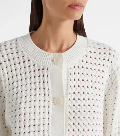 Varley Bettina open-knit cotton-blend cardigan | Thumbnail 4 Varley Bettina open-knit cotton-blend cardigan | Thumbnail 4