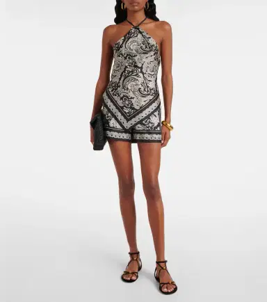 Nili Lotan Frances paisley silk twill shorts | Thumbnail 2 Nili Lotan Frances paisley silk twill shorts | Thumbnail 2