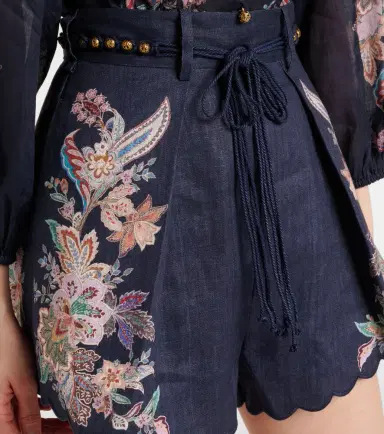 Zimmermann Rhiannon paisley embroidered linen shorts | Thumbnail 4 Zimmermann Rhiannon paisley embroidered linen shorts | Thumbnail 4