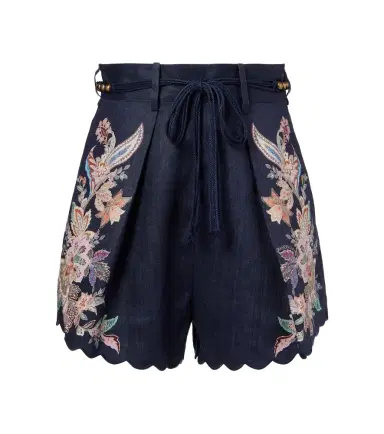 Zimmermann Rhiannon paisley embroidered linen shorts | Thumbnail 1 Zimmermann Rhiannon paisley embroidered linen shorts | Thumbnail 1