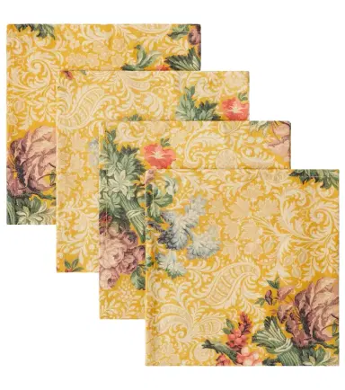 Cabana Peonia set of 4 linen napkins | Thumbnail 1 Cabana Peonia set of 4 linen napkins | Thumbnail 1