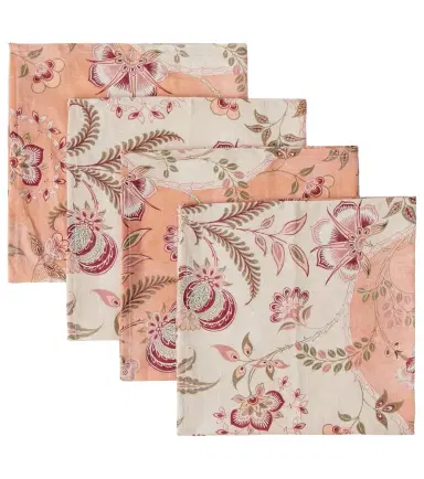 Cabana Asli set of 4 floral linen napkins | Thumbnail 1 Cabana Asli set of 4 floral linen napkins | Thumbnail 1