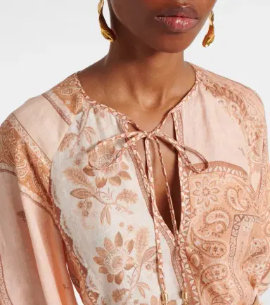 Zimmermann Lucky printed linen midi dress | Thumbnail 3 Zimmermann Lucky printed linen midi dress | Thumbnail 3