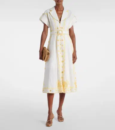 Zimmermann Lucky embroidered linen midi dress | Thumbnail 2 Zimmermann Lucky embroidered linen midi dress | Thumbnail 2