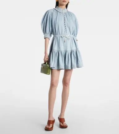 Zimmermann Ascension ruffled denim minidress | Thumbnail 2 Zimmermann Ascension ruffled denim minidress | Thumbnail 2