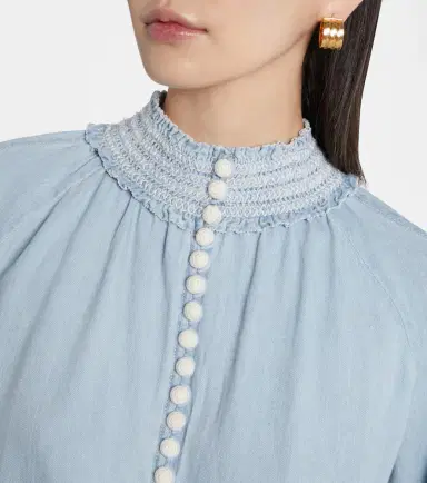 Zimmermann Ascension balloon-sleeve denim blouse | Thumbnail 3 Zimmermann Ascension balloon-sleeve denim blouse | Thumbnail 3