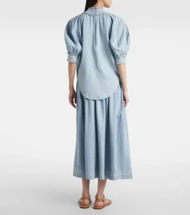Zimmermann Ascension balloon-sleeve denim blouse | Thumbnail 4 Zimmermann Ascension balloon-sleeve denim blouse | Thumbnail 4