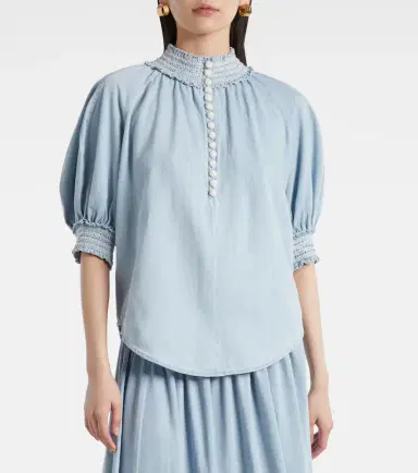 Zimmermann Ascension balloon-sleeve denim blouse | Thumbnail 5 Zimmermann Ascension balloon-sleeve denim blouse | Thumbnail 5