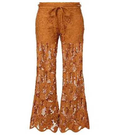 Zimmermann Coco scalloped lace flared pants | Thumbnail 1 Zimmermann Coco scalloped lace flared pants | Thumbnail 1