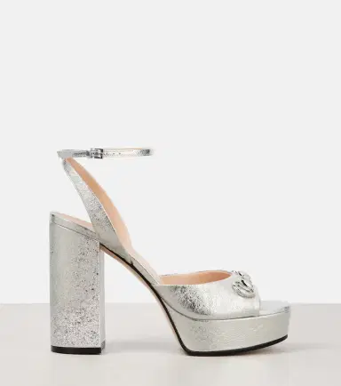 Gucci Horsebit metallic leather platform sandals | Thumbnail 3 Gucci Horsebit metallic leather platform sandals | Thumbnail 3