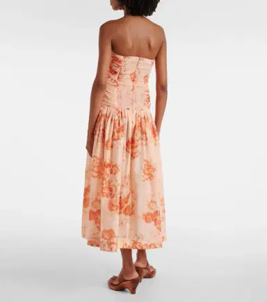 Zimmermann Cascadian floral strapless midi dress | Thumbnail 3 Zimmermann Cascadian floral strapless midi dress | Thumbnail 3