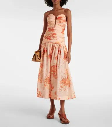 Zimmermann Cascadian floral strapless midi dress | Thumbnail 4 Zimmermann Cascadian floral strapless midi dress | Thumbnail 4