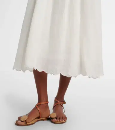 Zimmermann Rhiannon scalloped linen midi dress | Thumbnail 5 Zimmermann Rhiannon scalloped linen midi dress | Thumbnail 5